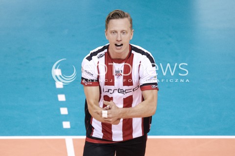  14.09.2017 KROSNO  <br />X MIEDZYNARODOWY TURNIEJ O PUCHAR PREZYDENTA MIASTA KROSNA<br />MECZ ASSECO RESOVIA - LOKOMOTIV CHARKOW <br />N/Z ELVISS KRASTINS SYLWETKA <br /> 