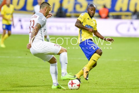  15.09.2017 GDYNIA <br />PILKA NOZNA - EKSTRAKLASA SEZON 2017/2018<br />MECZ ARKA GDYNIA - ZAGLEBIE LUBIN<br />N/Z YANNICK SAMBEA LUBOMIR GULDAN<br /> 