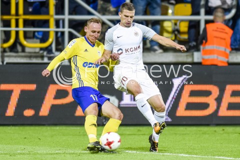  15.09.2017 GDYNIA <br />PILKA NOZNA - EKSTRAKLASA SEZON 2017/2018<br />MECZ ARKA GDYNIA - ZAGLEBIE LUBIN<br />N/Z ADAM MARCINIAK JAKUB SWIERCZOK<br /> 