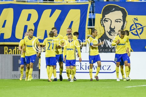  15.09.2017 GDYNIA <br />PILKA NOZNA - EKSTRAKLASA SEZON 2017/2018<br />MECZ ARKA GDYNIA - ZAGLEBIE LUBIN<br />N/Z RADOSC GOL DLA ARKI GDYNIA NA 1:0<br /> 