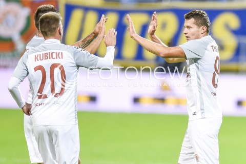  15.09.2017 GDYNIA <br />PILKA NOZNA - EKSTRAKLASA SEZON 2017/2018<br />MECZ ARKA GDYNIA - ZAGLEBIE LUBIN<br />N/Z PATRYK TUSZYNSKI RADOSC GOL BRAMKA NA 1:1<br /> 
