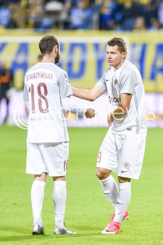  15.09.2017 GDYNIA <br />PILKA NOZNA - EKSTRAKLASA SEZON 2017/2018<br />MECZ ARKA GDYNIA - ZAGLEBIE LUBIN<br />N/Z PATRYK TUSZYNSKI RADOSC GOL BRAMKA NA 1:1<br /> 