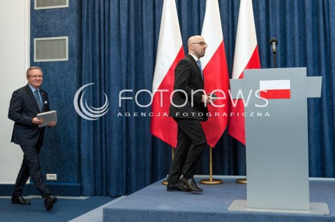  18.09.2017 WARSZAWA<br />KONFERENCJA PRASOWA MINISTROW W KANCELARII PREZYDENTA RP <br />N/Z KRZYSZTOF SZCZERSKI KRZYSZTOF LAPINSKI<br /> 