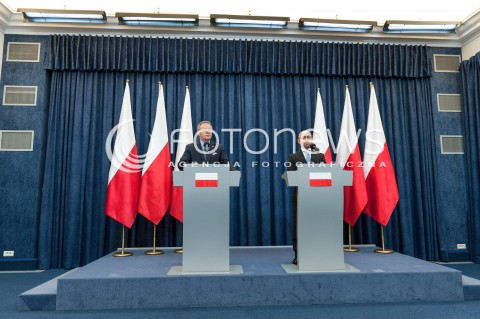  18.09.2017 WARSZAWA<br />KONFERENCJA PRASOWA MINISTROW W KANCELARII PREZYDENTA RP <br />N/Z KRZYSZTOF SZCZERSKI KRZYSZTOF LAPINSKI<br /> 