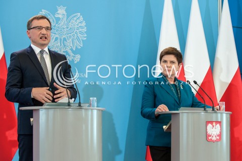  19.09.2017 WARSZAWA<br />KONFERENCJA PREMIER I MINISTRA SPRAWIEDLIWOSCI<br />N/Z ZBIGNIEW ZIOBRO BEATA SZYDLO <br /> 
