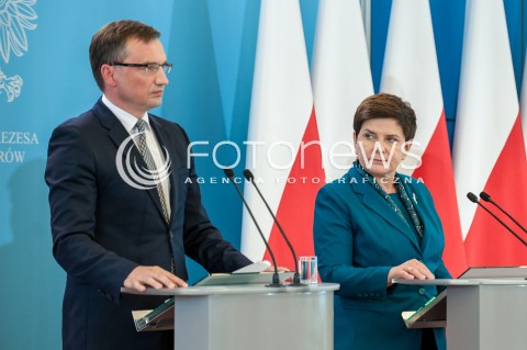  19.09.2017 WARSZAWA<br />KONFERENCJA PREMIER I MINISTRA SPRAWIEDLIWOSCI<br />N/Z ZBIGNIEW ZIOBRO BEATA SZYDLO <br /> 