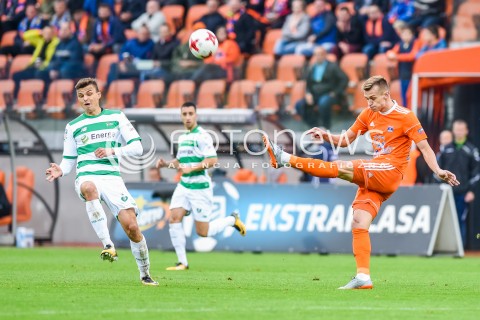  23.09.2017 NIECIECZA <br />PILKA NOZNA - EKSTRAKLASA SEZON 2017/2018<br />MECZ BRUK-BET TERMALICA NIECIECZA - LECHIA GDANSK<br />N/Z PATRYK LIPSKI BARTOSZ SZELIGA<br /> 