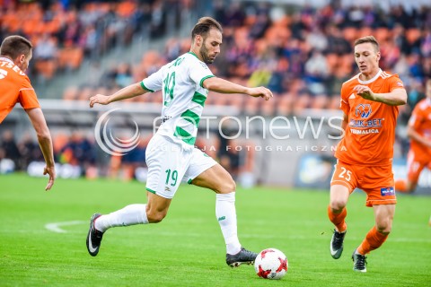  23.09.2017 NIECIECZA <br />PILKA NOZNA - EKSTRAKLASA SEZON 2017/2018<br />MECZ BRUK-BET TERMALICA NIECIECZA - LECHIA GDANSK<br />N/Z MARCO PAIXAO MATEUSZ KUPCZAK<br /> 