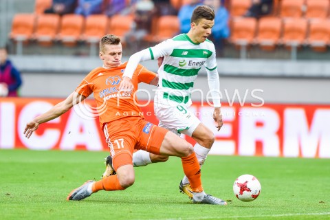  23.09.2017 NIECIECZA <br />PILKA NOZNA - EKSTRAKLASA SEZON 2017/2018<br />MECZ BRUK-BET TERMALICA NIECIECZA - LECHIA GDANSK<br />N/Z PATRYK LIPSKI BARTOSZ SZELIGA<br /> 