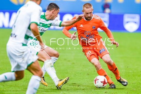  23.09.2017 NIECIECZA <br />PILKA NOZNA - EKSTRAKLASA SEZON 2017/2018<br />MECZ BRUK-BET TERMALICA NIECIECZA - LECHIA GDANSK<br />N/Z SZYMON PAWLOWSKI JOAO OLIVEIRA<br /> 