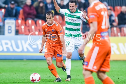  23.09.2017 NIECIECZA <br />PILKA NOZNA - EKSTRAKLASA SEZON 2017/2018<br />MECZ BRUK-BET TERMALICA NIECIECZA - LECHIA GDANSK<br />N/Z MARTIN MIKOVIC RAFAL WOLSKI<br /> 