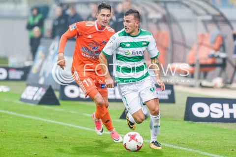  23.09.2017 NIECIECZA <br />PILKA NOZNA - EKSTRAKLASA SEZON 2017/2018<br />MECZ BRUK-BET TERMALICA NIECIECZA - LECHIA GDANSK<br />N/Z PATRIK MISAK MATO MILOS<br /> 