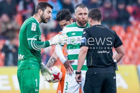  23.09.2017 NIECIECZA <br />PILKA NOZNA - EKSTRAKLASA SEZON 2017/2018<br />MECZ BRUK-BET TERMALICA NIECIECZA - LECHIA GDANSK<br />N/Z TOMASZ MUSIAL DUSAN KUCIAK JAKUB WAWRZYNIAK<br /> 