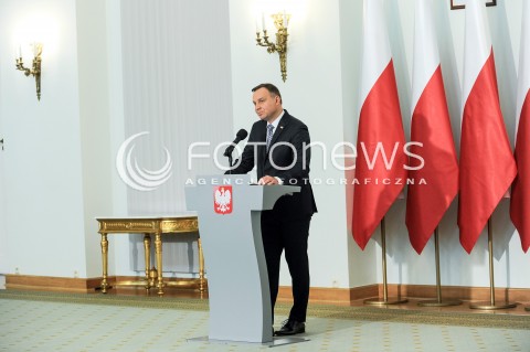  25.09.2017 WARSZAWA <br />OSWIADCZENIE PREZYDENTA W SPRAWIE PROJEKTOW O SADZIE NAJWYZSZYM I KRAJOWEJ RADZIE SADOWNICTWA<br />N/Z PREZYDENT RP ANDRZEJ DUDA<br /> 