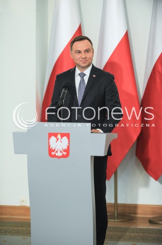  25.09.2017 WARSZAWA <br />OSWIADCZENIE PREZYDENTA W SPRAWIE PROJEKTOW O SADZIE NAJWYZSZYM I KRAJOWEJ RADZIE SADOWNICTWA<br />N/Z PREZYDENT RP ANDRZEJ DUDA<br /> 