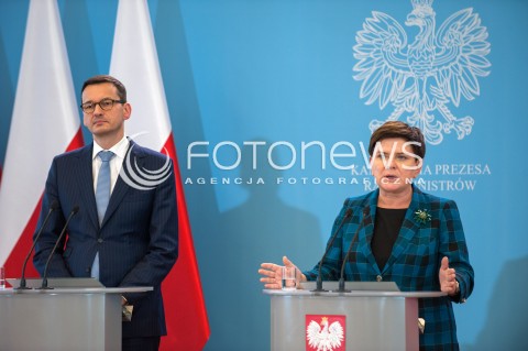  26.09.2017 WARSZAWA<br />KONFERENCJA PREMIER I MINISTRA FINANSOW<br />N/Z PREMIER BEATA SZYDLO MINISTER FINANSOW MATEUSZ MORAWIECKI<br /> 