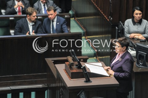  27.09.2016 WARSZAWA<br />POSIEDZENIE SEJMU RP <br />N/Z PREMIER BEATA SZYDLO<br /> 