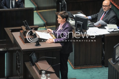  27.09.2016 WARSZAWA<br />POSIEDZENIE SEJMU RP <br />N/Z PRZEMOWIENIE PREMIER BEATA SZYDLO<br /> 