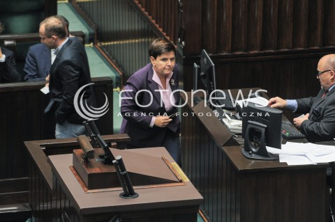  27.09.2016 WARSZAWA<br />POSIEDZENIE SEJMU RP <br />N/Z PRZEMOWIENIE PREMIER BEATA SZYDLO<br /> 