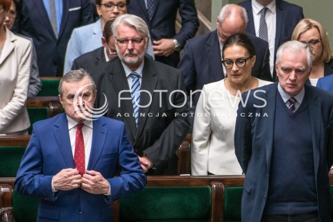  29.09.2017 WARSZAWA SEJM<br />POSIEDZENIE SEJMU<br />N/Z PIOTR GLINSKI JAROSLAW GOWIN WITOLD WASZCZYKOWSKI<br /> 