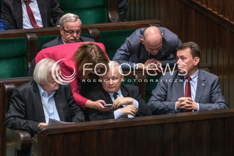  29.09.2017 WARSZAWA SEJM<br />POSIEDZENIE SEJMU<br />N/Z JAROSLAW KACZYNSKI MARIUSZ BLASZCZAK RYSZARD TERLECKI BEATA MAZUREK<br /> 