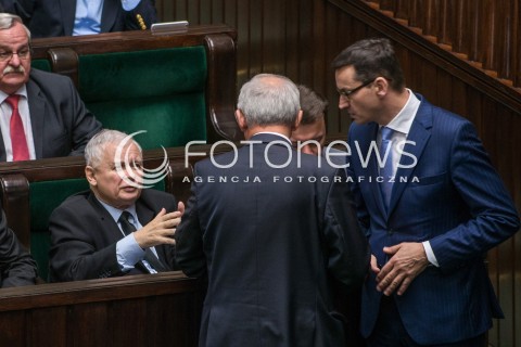  29.09.2017 WARSZAWA SEJM<br />POSIEDZENIE SEJMU<br />N/Z JAROSLAW KACZYNSKI MATEUSZ MORAWIECKI<br /> 