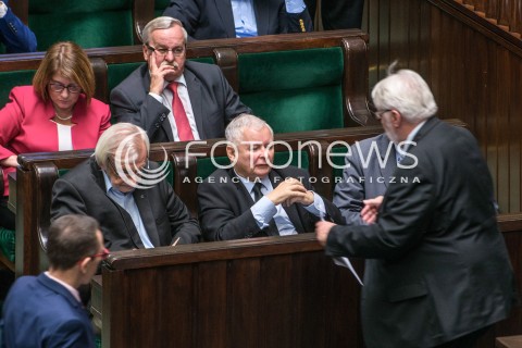  29.09.2017 WARSZAWA SEJM<br />POSIEDZENIE SEJMU<br />N/Z JAROSLAW KACZYNSKI WITOLD WASZCZYKOWSKI<br /> 