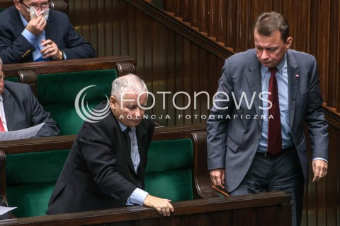  29.09.2017 WARSZAWA SEJM<br />POSIEDZENIE SEJMU<br />N/Z JAROSLAW KACZYNSKI MARIUSZ BLASZCZAK<br /> 