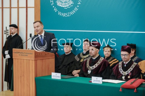  04.10.2017 WARSZAWA<br />
UROCZYSTA INAUGURACJA ROKU AKADEMICKIEGO W SHG<br />
N/Z PREZYDENT RP ANDRZEJ DUDA<br />
 