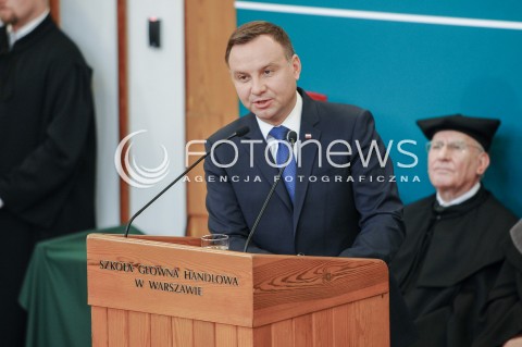  04.10.2017 WARSZAWA<br />
UROCZYSTA INAUGURACJA ROKU AKADEMICKIEGO W SHG<br />
N/Z PREZYDENT RP ANDRZEJ DUDA<br />
 