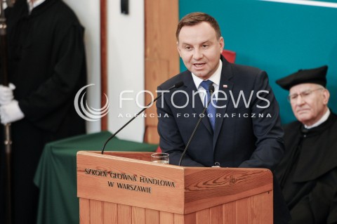  04.10.2017 WARSZAWA<br />
UROCZYSTA INAUGURACJA ROKU AKADEMICKIEGO W SHG<br />
N/Z PREZYDENT RP ANDRZEJ DUDA<br />
 