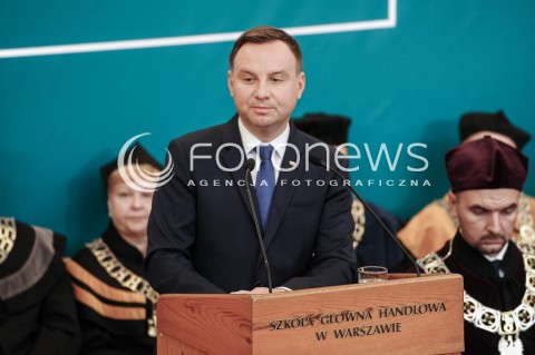  04.10.2017 WARSZAWA<br />
UROCZYSTA INAUGURACJA ROKU AKADEMICKIEGO W SHG<br />
N/Z PREZYDENT RP ANDRZEJ DUDA<br />
 