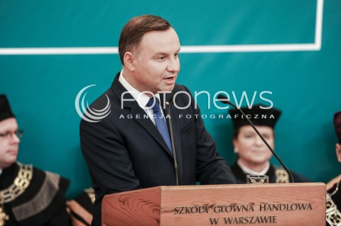  04.10.2017 WARSZAWA<br />
UROCZYSTA INAUGURACJA ROKU AKADEMICKIEGO W SHG<br />
N/Z PREZYDENT RP ANDRZEJ DUDA<br />
 
