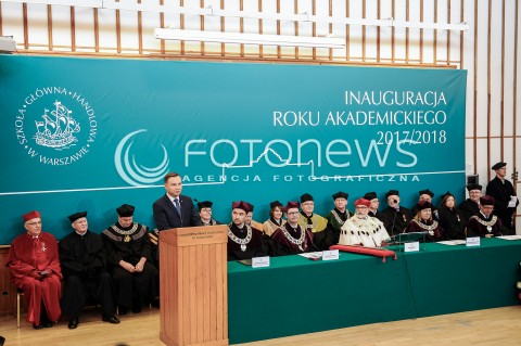  04.10.2017 WARSZAWA<br />
UROCZYSTA INAUGURACJA ROKU AKADEMICKIEGO W SHG<br />
N/Z PREZYDENT RP ANDRZEJ DUDA<br />
 