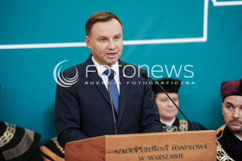  04.10.2017 WARSZAWA<br />
UROCZYSTA INAUGURACJA ROKU AKADEMICKIEGO W SHG<br />
N/Z PREZYDENT RP ANDRZEJ DUDA<br />
 
