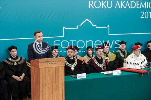  04.10.2017 WARSZAWA<br />
UROCZYSTA INAUGURACJA ROKU AKADEMICKIEGO W SHG<br />
N/Z PREZYDENT RP ANDRZEJ DUDA<br />
 