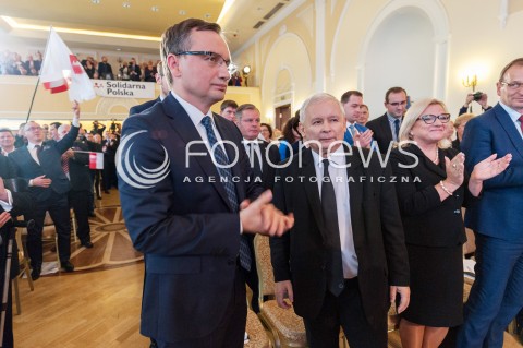  07.10.2017 WARSZAWA<br />KONWENCJA PARTII SOLIDARNA POLSKA<br />N/Z JAROSLAW KACZYNSKI ZBIGNIEW ZIOBRO BEATA KEMPA<br /> 