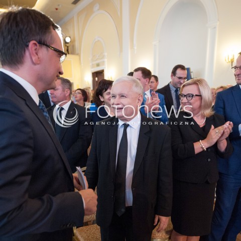  07.10.2017 WARSZAWA<br />KONWENCJA PARTII SOLIDARNA POLSKA<br />N/Z JAROSLAW KACZYNSKI ZBIGNIEW ZIOBRO BEATA KEMPA<br /> 