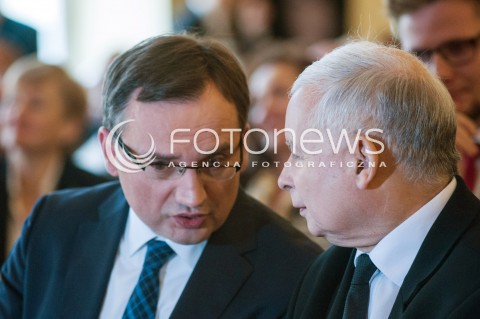  07.10.2017 WARSZAWA<br />KONWENCJA PARTII SOLIDARNA POLSKA<br />N/Z JAROSLAW KACZYNSKI ZBIGNIEW ZIOBRO<br /> 