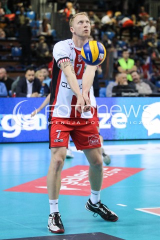  07.10.2017 RZESZOW<br />SIATKOWKA PLUSLIGA 2017/2018 MEN VOLLEYBALL POLAND POLISH PLUS LIGA LEAGUE SEASON 2017/2018<br />MECZ ASSECO RESOVIA RZESZOW - ZAKSA KEDZIERZYN KOZLE <br />N/Z JAKUB JAROSZ SYLWETKA <br /> 