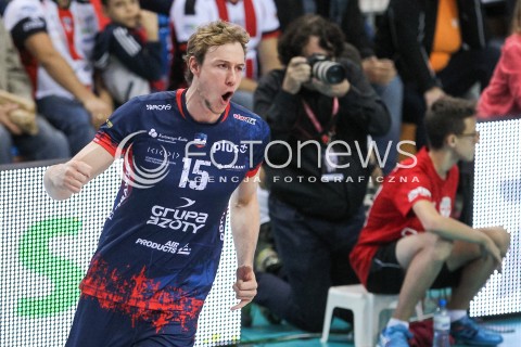  07.10.2017 RZESZOW<br />SIATKOWKA PLUSLIGA 2017/2018 MEN VOLLEYBALL POLAND POLISH PLUS LIGA LEAGUE SEASON 2017/2018<br />MECZ ASSECO RESOVIA RZESZOW - ZAKSA KEDZIERZYN KOZLE <br />N/Z SAM DEROO SYLWETKA RADOSC EMOCJE <br /> 