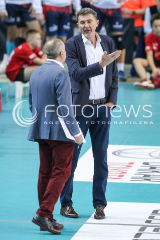  07.10.2017 RZESZOW<br />SIATKOWKA PLUSLIGA 2017/2018 MEN VOLLEYBALL POLAND POLISH PLUS LIGA LEAGUE SEASON 2017/2018<br />MECZ ASSECO RESOVIA RZESZOW - ZAKSA KEDZIERZYN KOZLE <br />N/Z ANDREA GARDINI - I TRENER ( HEAD COACH ) ROBERTO SERNIOTTI - I TRENER ( HEAD COACH ) <br /> 