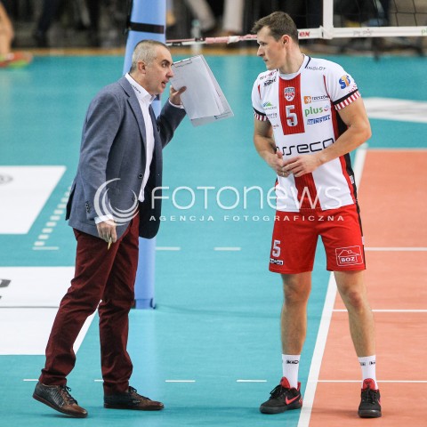  07.10.2017 RZESZOW<br />SIATKOWKA PLUSLIGA 2017/2018 MEN VOLLEYBALL POLAND POLISH PLUS LIGA LEAGUE SEASON 2017/2018<br />MECZ ASSECO RESOVIA RZESZOW - ZAKSA KEDZIERZYN KOZLE <br />N/Z ROBERTO SERNIOTTI - I TRENER ( HEAD COACH ) LUKAS TICHACEK <br /> 