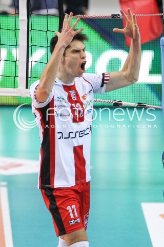  07.10.2017 RZESZOW<br />SIATKOWKA PLUSLIGA 2017/2018 MEN VOLLEYBALL POLAND POLISH PLUS LIGA LEAGUE SEASON 2017/2018<br />MECZ ASSECO RESOVIA RZESZOW - ZAKSA KEDZIERZYN KOZLE <br />N/Z ALEKSANDER SLIWKA RADOSC EMOCJE SYLWETKA <br /> 