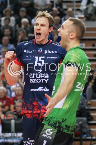  07.10.2017 RZESZOW<br />SIATKOWKA PLUSLIGA 2017/2018 MEN VOLLEYBALL POLAND POLISH PLUS LIGA LEAGUE SEASON 2017/2018<br />MECZ ASSECO RESOVIA RZESZOW - ZAKSA KEDZIERZYN KOZLE <br />N/Z SAM DEROO PAWEL ZATORSKI RADOSC EMOCJE <br /> 