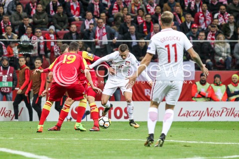 08.10.2017 WARSZAWA STADION NARODOWY <br />PILKA NOZNA REPREZENTACJA KWALIFIKACJE DO MISTRZOSTW SWIATA ROSJA 2018<br />Football European Qualifiers Fifa World Cup Russia 2018<br />MECZ POLSKA - CZARNOGORA ( Poland - Montenegro )<br />N/Z PIOTR ZIELINSKI <br /> 