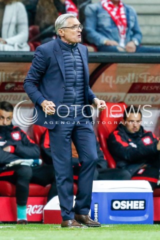  08.10.2017 WARSZAWA STADION NARODOWY <br />PILKA NOZNA REPREZENTACJA KWALIFIKACJE DO MISTRZOSTW SWIATA ROSJA 2018<br />Football European Qualifiers Fifa World Cup Russia 2018<br />MECZ POLSKA - CZARNOGORA ( Poland - Montenegro )<br />N/Z ADAM NAWALKA - I TRENER ( HEAD COACH ) SYLWETKA <br /> 
