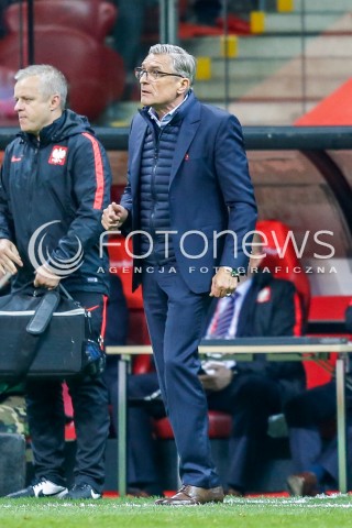  08.10.2017 WARSZAWA STADION NARODOWY <br />PILKA NOZNA REPREZENTACJA KWALIFIKACJE DO MISTRZOSTW SWIATA ROSJA 2018<br />Football European Qualifiers Fifa World Cup Russia 2018<br />MECZ POLSKA - CZARNOGORA ( Poland - Montenegro )<br />N/Z ADAM NAWALKA - I TRENER ( HEAD COACH ) SYLWETKA <br /> 