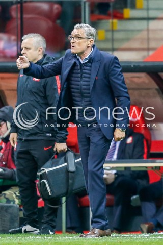  08.10.2017 WARSZAWA STADION NARODOWY <br />PILKA NOZNA REPREZENTACJA KWALIFIKACJE DO MISTRZOSTW SWIATA ROSJA 2018<br />Football European Qualifiers Fifa World Cup Russia 2018<br />MECZ POLSKA - CZARNOGORA ( Poland - Montenegro )<br />N/Z ADAM NAWALKA - I TRENER ( HEAD COACH ) SYLWETKA <br /> 