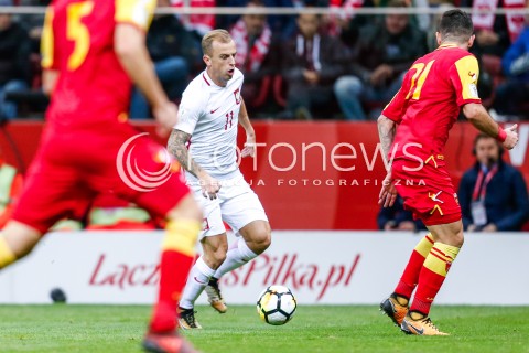  08.10.2017 WARSZAWA STADION NARODOWY <br />PILKA NOZNA REPREZENTACJA KWALIFIKACJE DO MISTRZOSTW SWIATA ROSJA 2018<br />Football European Qualifiers Fifa World Cup Russia 2018<br />MECZ POLSKA - CZARNOGORA ( Poland - Montenegro )<br />N/Z KAMIL GROSICKI <br /> 